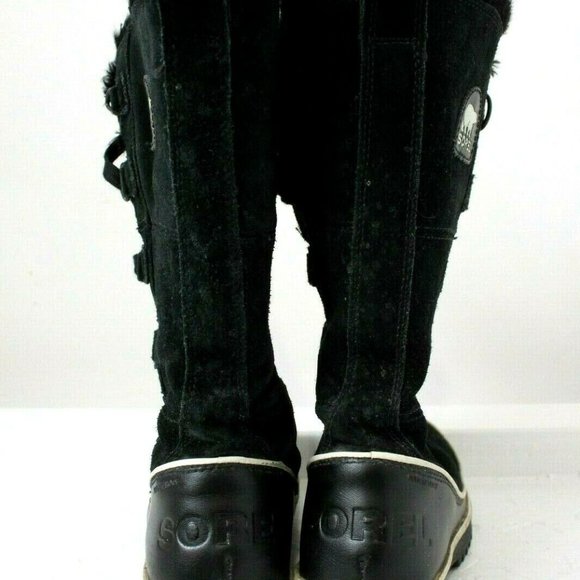 Sorel Women's Size 6 Tivoli High II Black Winter Suede Boot Faux Fur NL2093-010 - Picture 4 of 8